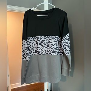 Black and Cheetah Sweatshirt
